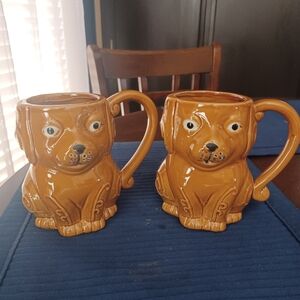 Boston Warehouse Trading Stoneware Dog Mugs-Lot Of 2